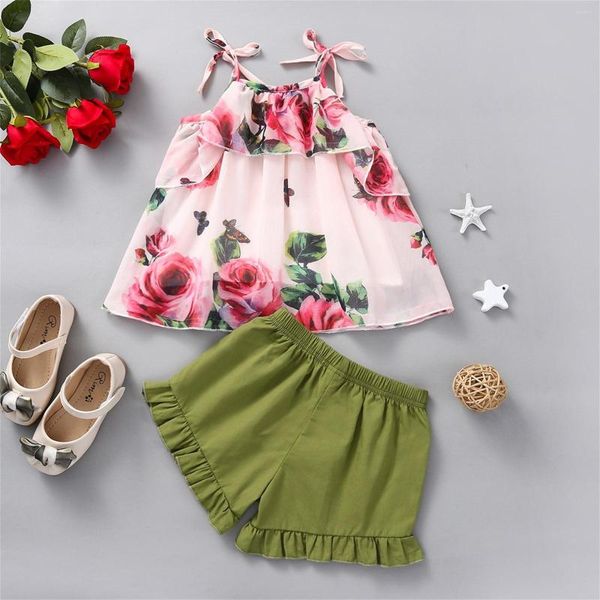 Одежда наборы малыш детские девочки для девочек одежда одежда для цветочного припечатка рукавов.