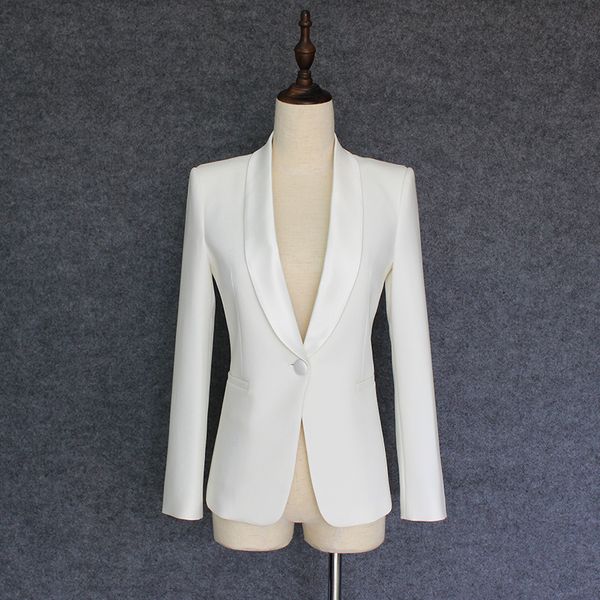 Kadınlar Suits Blazers En Kalite Yıldız Tarzı 2023 Şık Tasarımcı Tek Düğmesi Şal Yaka Ceket 230325