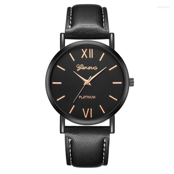 Principais relógios de pulso Casual Wrist Watch Men Leather Strap Round Quartz Women Women Vintage Roman Dialwatch Watch 2023 Promoção Horloge Mannen
