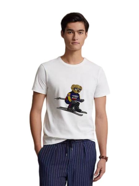 Ra Luxus-Designer-Herren-Kurzarm-T-Shirt mit Bären-Print, Baumwollstoff, modische übergroße Passform, Größen S-3XL für die Sommersaison