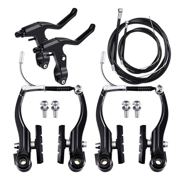 Garrafas de água gaiolas conjunto de freios de bicicleta kit de cabo de alavanca de alavanca de alumínio traseiro traseiro V para acessórios de ciclismo 230325