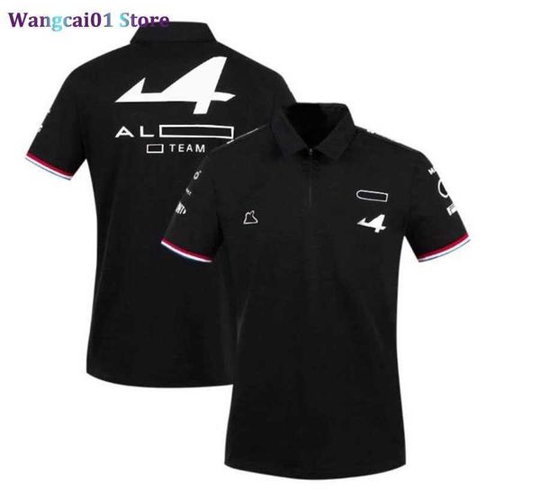 Camisetas masculinas 2021 F1 Formula 1 Carros de carros de corrida Terno de corrida Verão Camiseta curta Camisa de lapela de lapela Camisa de pólo de secagem rápida Customização de tamanho grande 0325H23