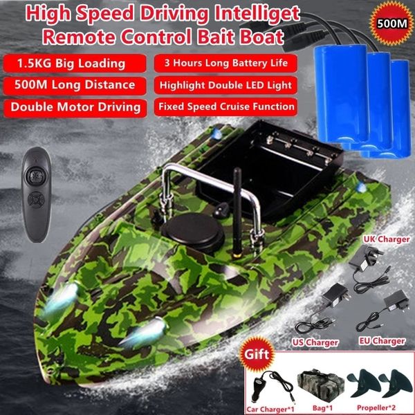 ElectricRc Boats Akıllı Sabit Hızlı Seyir Radyo Uzaktan Kumanda Balıkçılık Yem 15kg 500m Çift Gece Işık Lure RC 230325