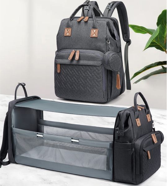 Bolsa de fraldas organizador de bolsas Backpack Backpack de Modinha Backpack de Maternidade Bolsa de Mudança de Enfermagem Multifuncional para Momdad HMB03 230324