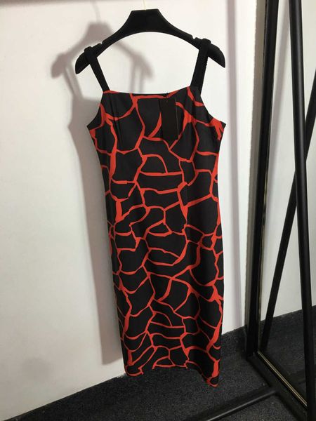 23ss Kleid mit Leopardenmuster, Neckholder-Kleid, Maxikleider, Damen-Designer-Rock, Markenmode, unregelmäßiger Druck, Temperament-Schlingenröcke, hochwertige Damenbekleidung