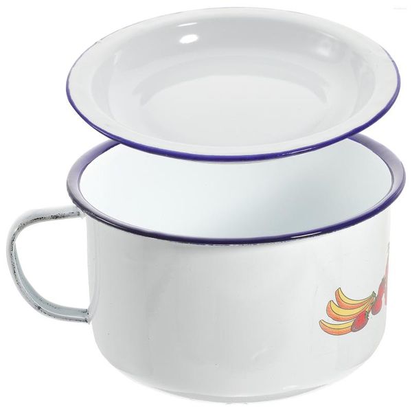 Миски эмалевая миска кружка супа Vintage Cup Emalware Salad