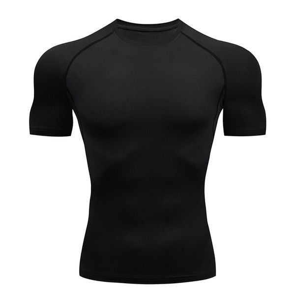 Erkekler Tshirts Sıkıştırma Hızlı Kuru Tshirt Erkekler Spor Sıska Kısa Tişört Erkek Spor Salonu Fitness Vücut Geliştirme Egzersiz Siyah Üstler Giyim 230325