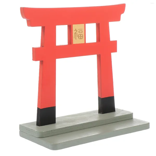 Abbigliamento etnico Santuario giapponese Porta in miniatura Mini cancello Modello Torii Shinto Ornamento tradizionale Decor Statua Accessori cinesi in legno