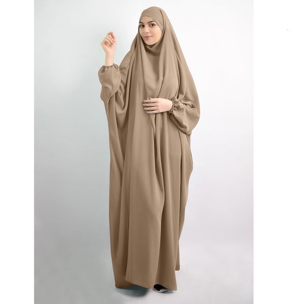 Roupas étnicas Eid com capuz Mulheres muçulmanas Vestido hijab Oração de vestuário Tampa completa Vestido Ramadã Roupas Islâmicas Niqab Dres 230324