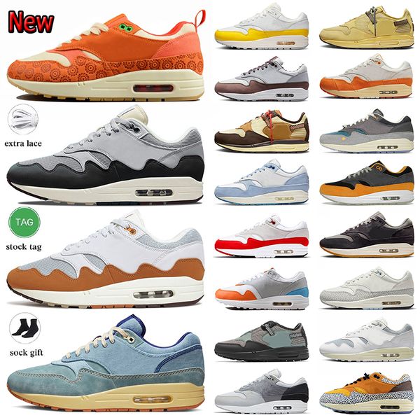 New Designer OG 1 87 Cushion Scarpe da corsa per uomo Donna Denim 1s Fragment Summit Bianco Tout Yellow Wabi Sabi Monarch Cactus Jack Baroque Brown Sneakers