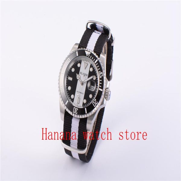 Armbanduhr Sapphire Glass 40 mm weißes schwarzes Zifferungsdatum Luminous Marks Keramik Lünette Miyota Automatische Bewegung Herrenuhr