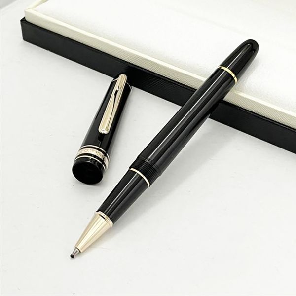 Rotazione del tappo Platinum Linea M Ballpoint Pen con resina nera Fine stella con numero di serie