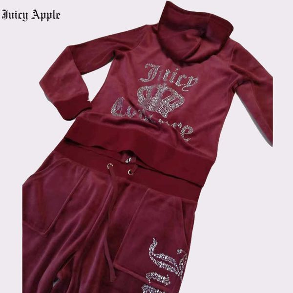 Yiciya Juicy Velor TtrackSuit zweiteilige Frauen 2024 Frauen -Velvet -Tracksanzug Anzug Frau Nähanzug Hoodies und Hosen Sets Leggings für Frauen Designer