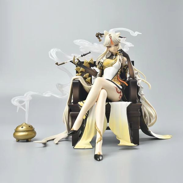 Parti di corpi delle bambole 18 cm Genshin Impact Ningguang Foglia d'oro e giada perlata Ver Anime Gioco Figura Action Figurine Modello da collezione Toy 230325