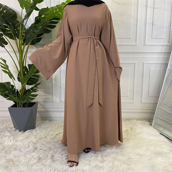 Ethnische Kleidung Türkei Islam Ramadan Muslim Hijab Kleid Abayas für Frauen Dubai Einfarbig Kaftan Robe Afrikanische Mode Lange Rock