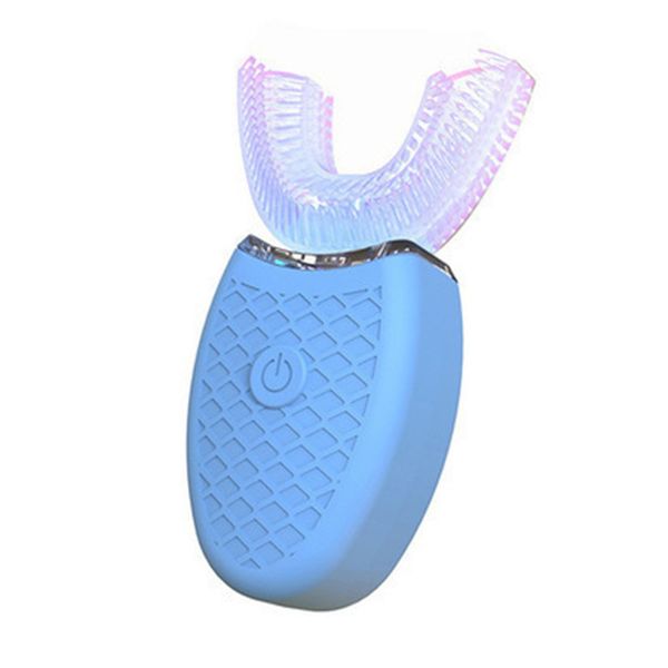 Spazzolino elettrico sonico automatico intelligente a 360 gradi Spazzolino da denti tipo U Spazzolino da denti di ricarica USB Sbiancamento dei denti Luce blu con scatola al minuto