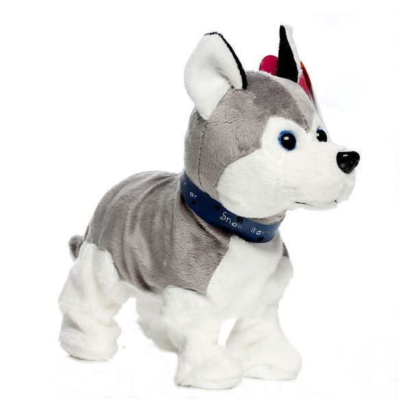 Giocattoli elettronici di peluche Giocattolo elettronico di peluche Cane da passeggio Gatto Controllo del suono Robot Cani Gatti Giocattolo interattivo Giocattoli per cani Husky per bambini 230325