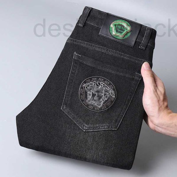 Jeans da uomo Designer Autunno e inverno nuovi jeans per uomo versione coreana di lusso leggero stretch spesso piedi piccoli cotone sottile asciugamano elastico fondo high-end JODE