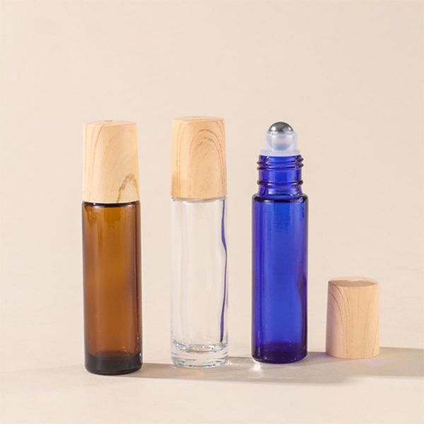 Leere Roll-On-Flaschen für ätherische Öle, 10 ml, Glas-Augencreme-Rolltube mit Metallkugel