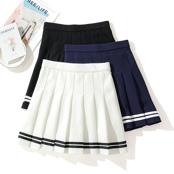 Röcke mit hoher Taille, elastisch, rosa Fee, Grunge, Schwarz, Mini-Plissee, Damenmode, Sommerkleidung, Schulmädchen-Uniform 230325