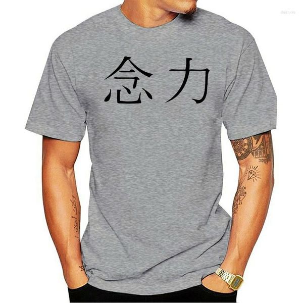 Camisetas masculinas 2023 Camiseta de algodão de algodão de lazer O poder dos caracteres chineses