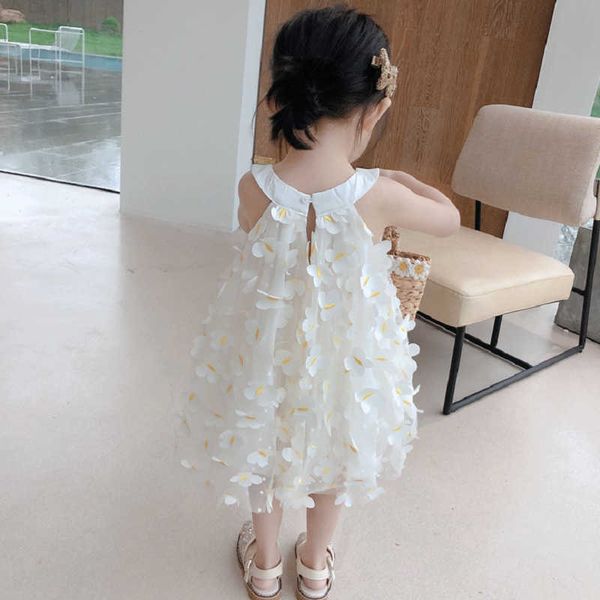 Mädchen Kleider Sommer Mädchen Neue Kinder Ärmellose Weiße Mesh Schmetterling Prinzessin Kinder Mädchen Geburtstag Hochzeit Party Kostüm