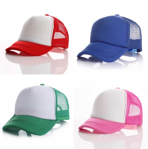 Kinder Trucker Hüte Sommer Mesh Blank Baseball Caps Einstellbare Snapback Für Kinder Plain Ball Caps Sonnenblende