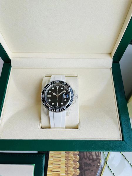 С коробкой роскошные мужские часы автоматическая механическая керамика 40 -мм циферблат 904L Резиновые бриллиантовые часы классический стиль светящиеся сапфировые бризовые часы Montre de Luxe