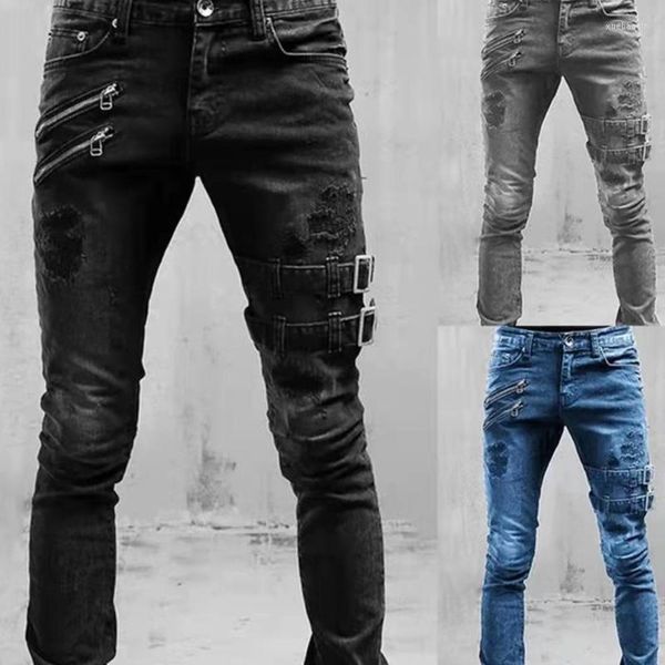 Jeans Masculino Reto Masculino Cintura Alta Jeans Primavera Verão Namorado Streetwear Skinny Designer Casual Calças Longas Denim Calças