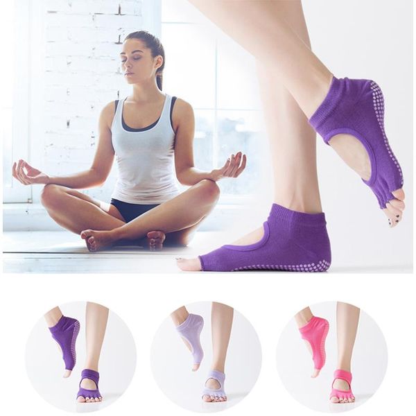 Sportsocken Anti-Rutsch-Yoga-Handschuhe Atmungsaktive rückenfreie Pilates-Frauen Hohe Qualität für Fitness-Ballett-Tanz-WorkoutSport