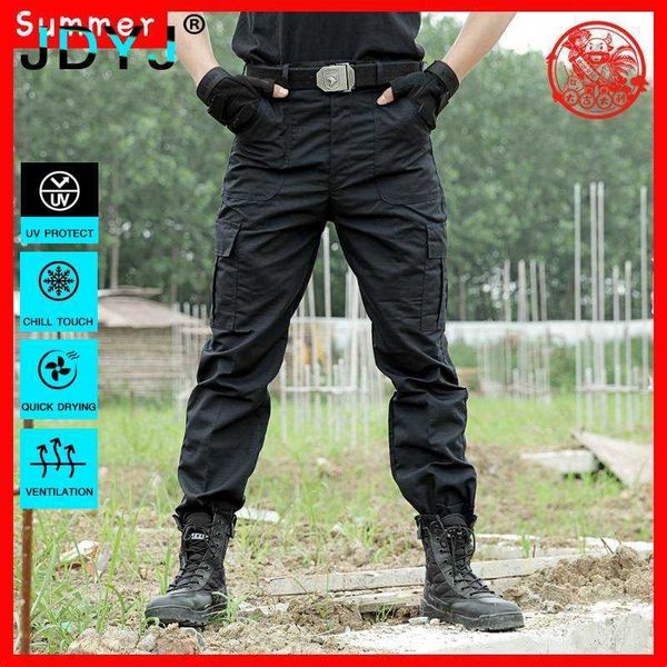 Calças masculinas Roupas de trabalho Calças táticas militares Men's Work Pants Combate Roupas táticas especiais da polícia Black Multi Pocket Casual Pants W0325