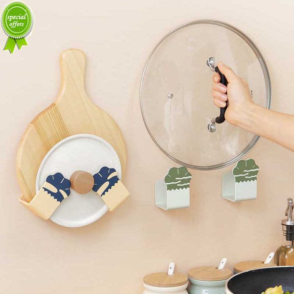 Новый 2pcs Kitchen Pot Holder Loder стойка без ударов многоцелевой настенный настенный хранение