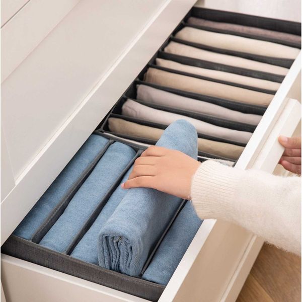 Aufbewahrungsboxen, Behälter, Schrank-Organizer, Jeans-Aufbewahrungsbox, faltbar, Unterwäsche-Organizer, Aufbewahrungsteiler, Schlafsaal, Socken, Kleidungsbox P230324