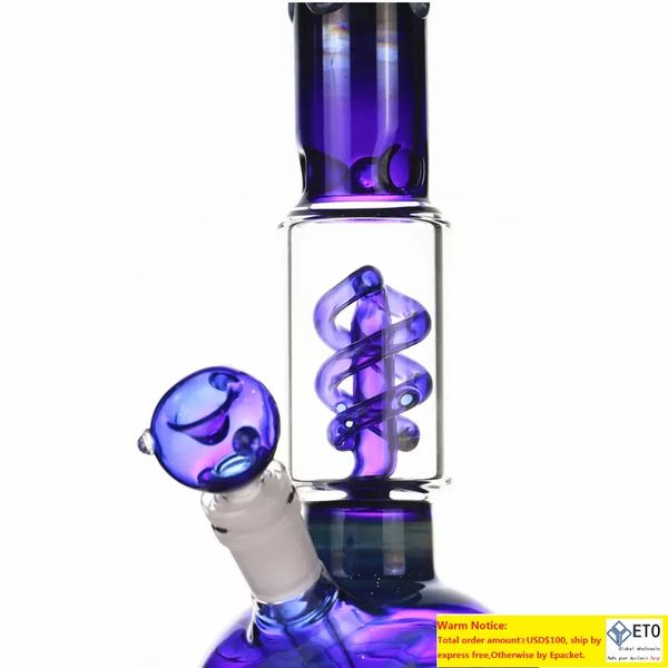 Bong per bong in vetro con narghilè pettini Blue Enchantress Spring Percolator bong a mano libera che disegna pipa ad acqua