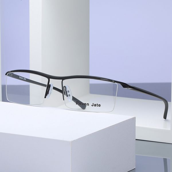 Sonnenbrillenrahmen Browline Halbrand Legierung Metallbrille für Männer Brillen Mode Coole optische Brillen Mann Brillen Rezept 230325