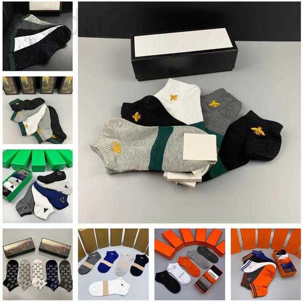 Herrensocken Designer Herren Damen Designer Sommer Kurz Luxus Little Bee Baumwolle Hohe Qualität 12 Arten zur Auswahl 5 Paare / mit Box KHCF