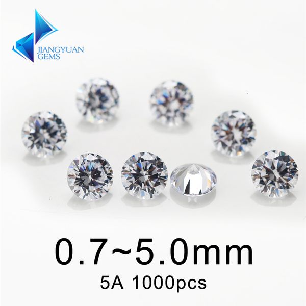 Sonstiges 1000 Stück AAAAA Grade White 0850 mm Loose Zircon Stone Round Cut Cubic Zirconia 230325
