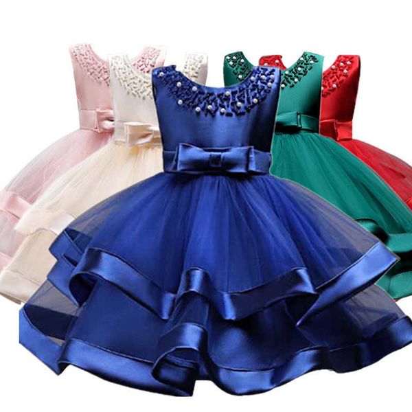 Abiti da ragazza Summer Costume Kids Party per ragazze in perline per la principessa BAMBINA A FROTHS Wedding 5 10 anni Y2303