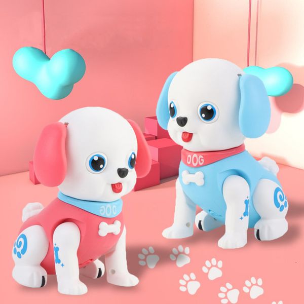 Animali elettrici/RC Divertente cartone animato Cane Robot Cucciolo Interattivo Camminare Canto Giocattoli elettrici luminosi Regali di compleanno per bambini Simpatico giocattolo per cani per bambini 230325