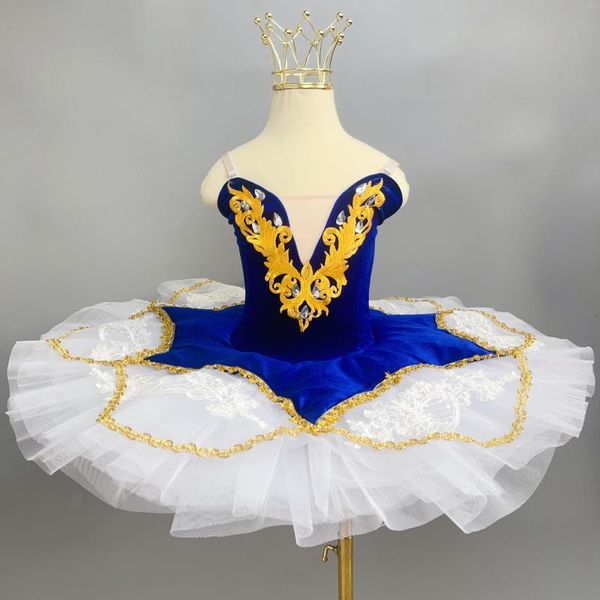 Stage Wear Tutu di balletto per bambini professionale Green Purple Swan Lake Pancake Ballerina Party Dance Costumes Dress Girls