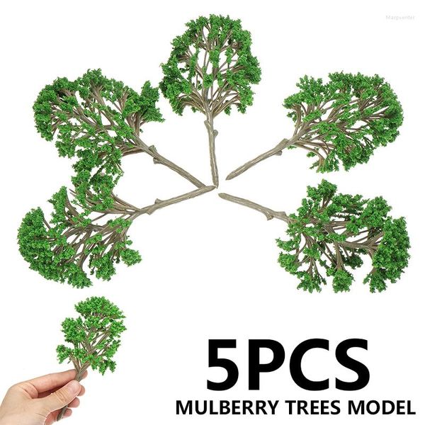 Flores decorativas 5 Árvores de plástico Mulberry Diy Craft Cenário de decoração artificial em miniatura para decorações de casa