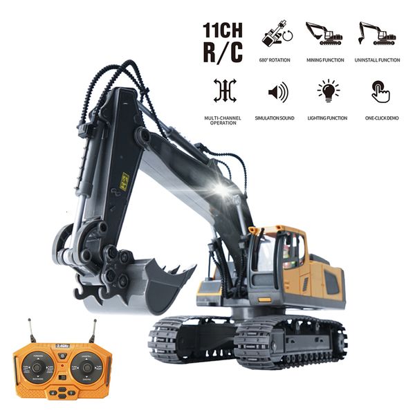 RC Robot 1 20 Excavator 24G Дистанционное управление инженерным автомобилем Crawler Bulldozer Truck RC Car Toys for Boys Kids Gifts 230325