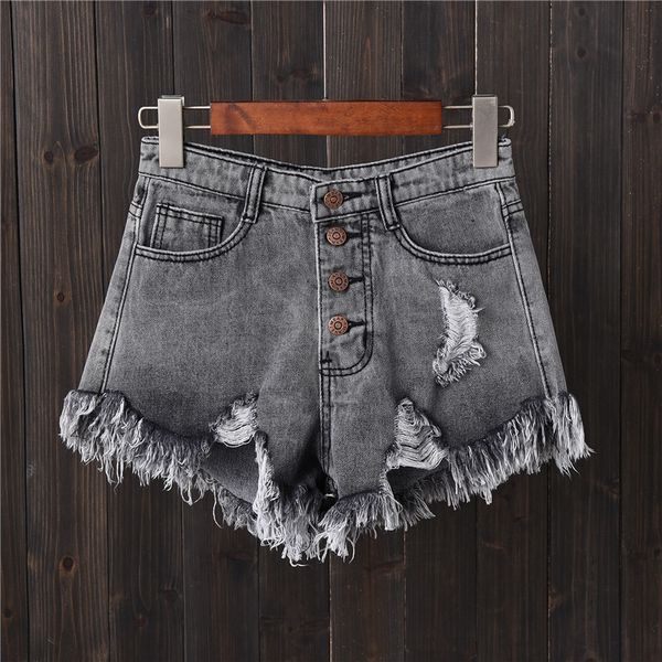 Frauen Shorts Vintage Ripped Loch Fransen 5 Farben Denim Shorts Frauen Casual Koreanische Jeans Shorts Sommer Mädchen Shorts 230325