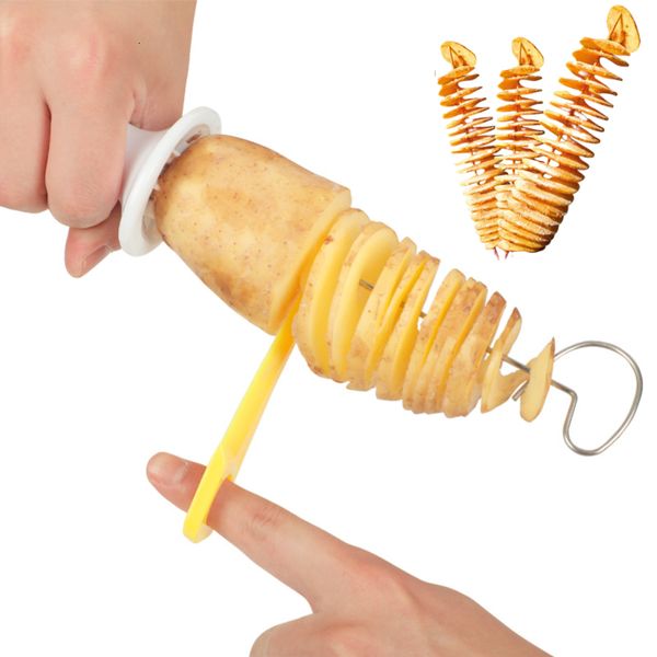 Accessori per utensili per barbecue Spiedini per barbecue protettivi per patate per patatine da campeggio Affettatrice per patate Taglierina a spirale per patate Utensili per barbecue Accessori da cucina Gadget da cucina 230324