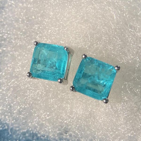 Ohrstecker WPB Exquisite Frauen Shiny Lake Green Square Diamond Weiblicher Luxusschmuck Brillanter Zirkon Design Mädchengeschenk