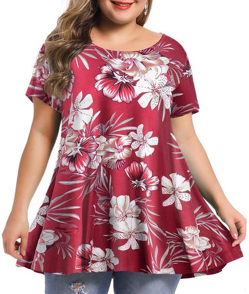 Maglietta da donna taglie forti Maglietta da donna estiva di grandi dimensioni Magliette stampate a maniche corte larghe femminili Fat MM plus abbigliamento donna top grandi 230324