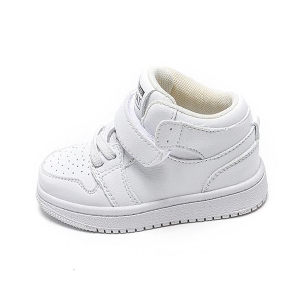 First Walkers Frühling/Herbst Baby Schuhe Leder High-help Kleinkind Jungen Schuhe Weiche Sohle Outdoor Tennis Weiß Mode kleine Mädchen Turnschuhe 230325