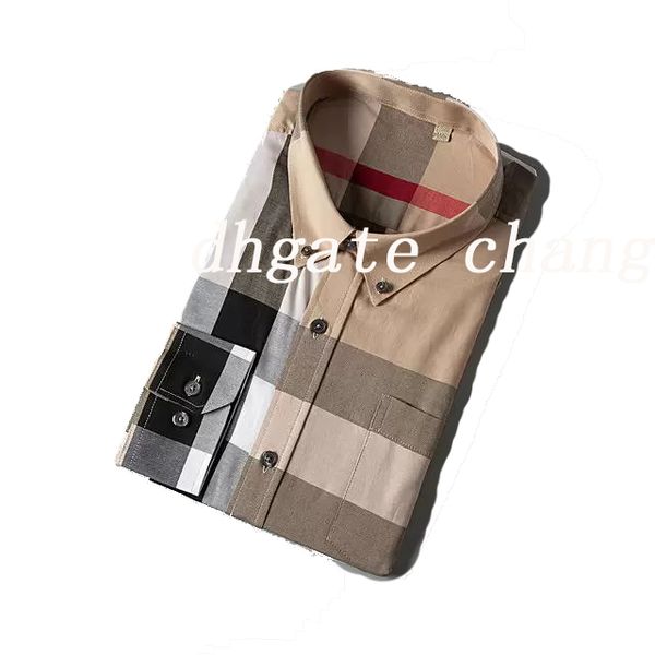 Uomo nuovo autunno e scarpe inverno uomo camicia a maniche lunghe in cotone puro uomo casual POLOshirt moda camicie Oxford abbigliamento di marca sociale lar plaid M-4XL # 15 738910182