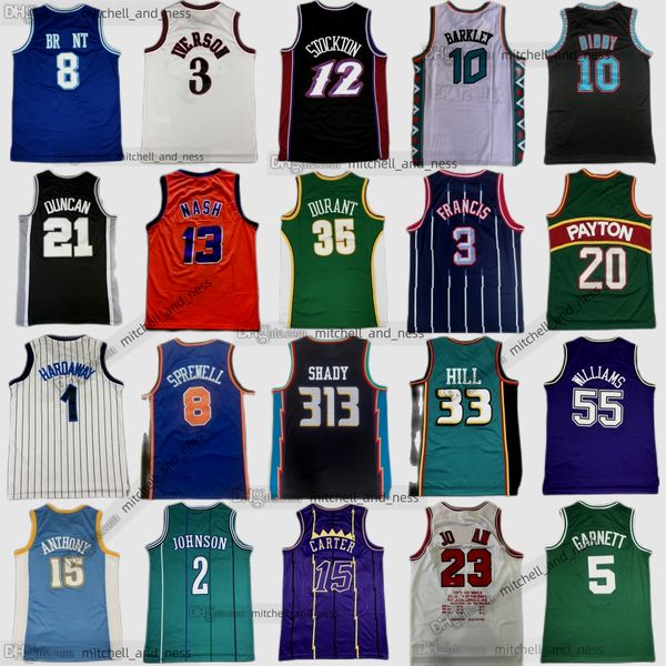 Vince Carter Jersey Mitchell e Ness Basketball Malone Gary Payton Dennis Rodman Steve Nash McGrady Chris Paul Allen Iverson Carmelo