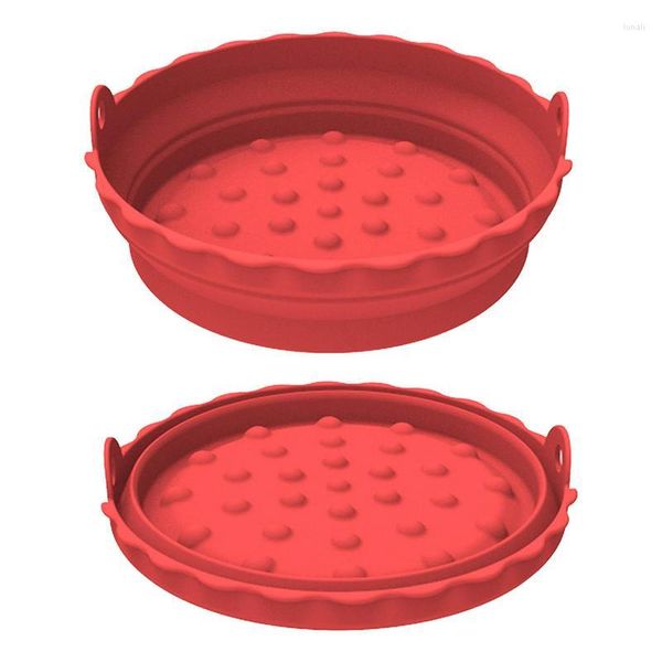 Bakeware aletleri yeniden kullanılabilir eşit ısıtmalı hava fritöz silikon pişirme tepsisi ısı gıda tabakları fırın aksesuarları tostörler